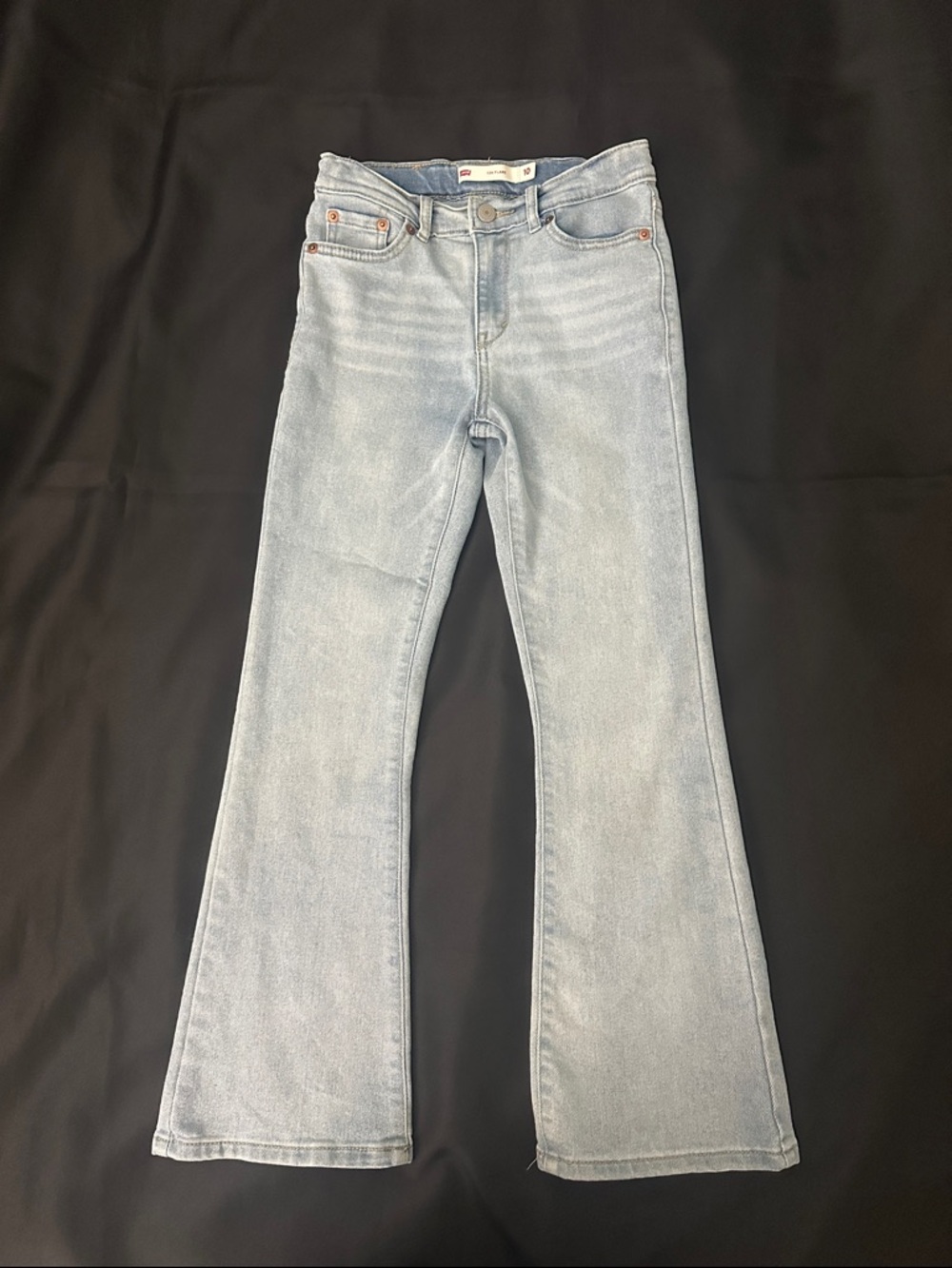 Levi's girls flare jeans size 10 Light Wash with adjustable waist